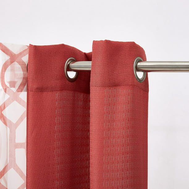 Kingswood 4 Piece Curtain Set Clay Brick 27.5 x 84 Inches