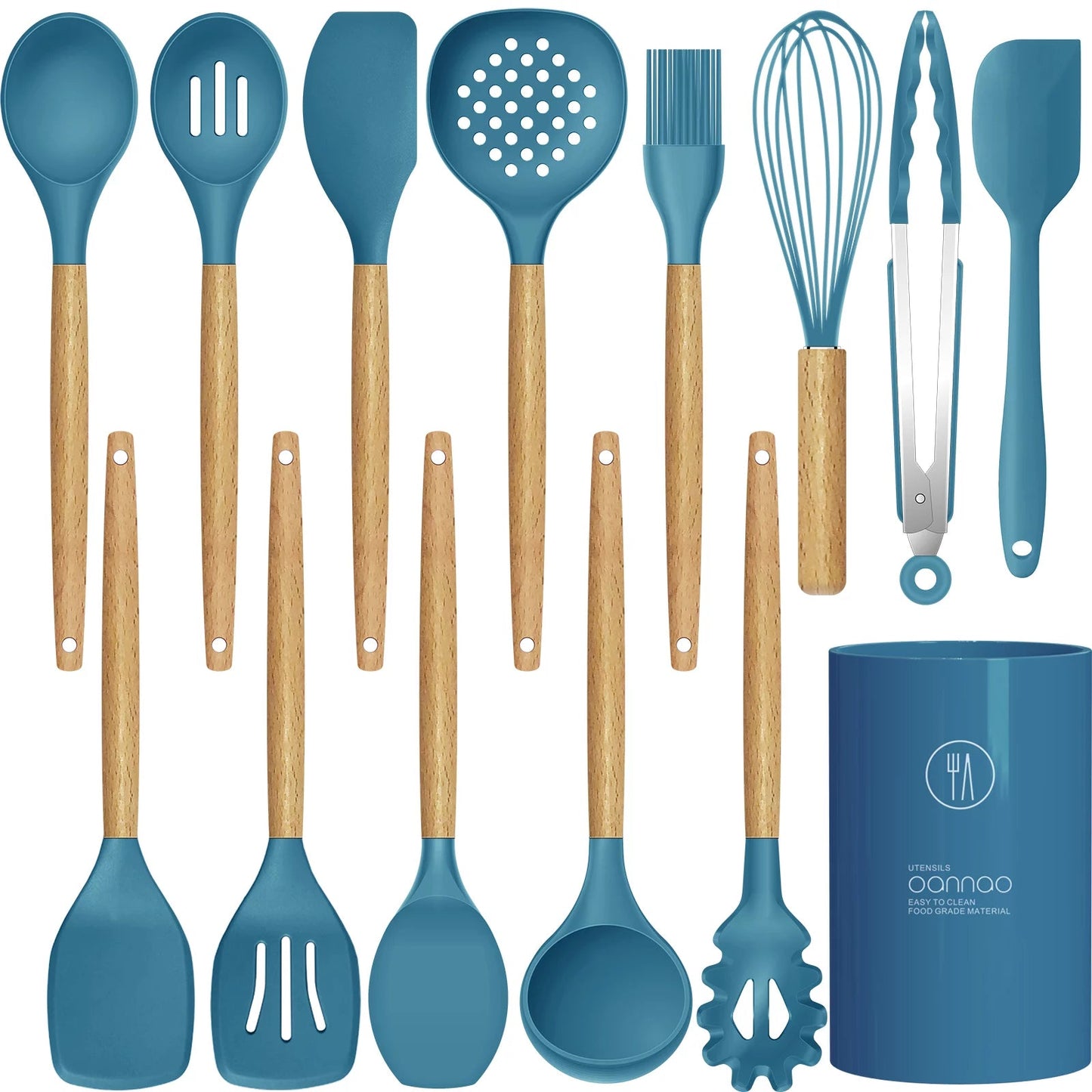 Silicone Cooking Utensils Set Blue