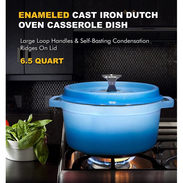 Cast Iron Dutch Oven Casserole 65 Quart Large
