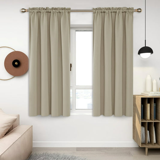 Curtains 2 Panels in Size 52x95 Inches in Beige