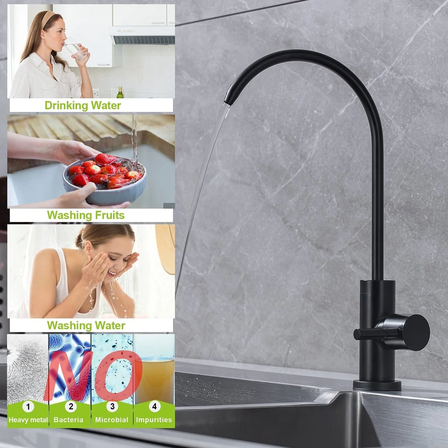 Kitchen Faucet in Matte Black