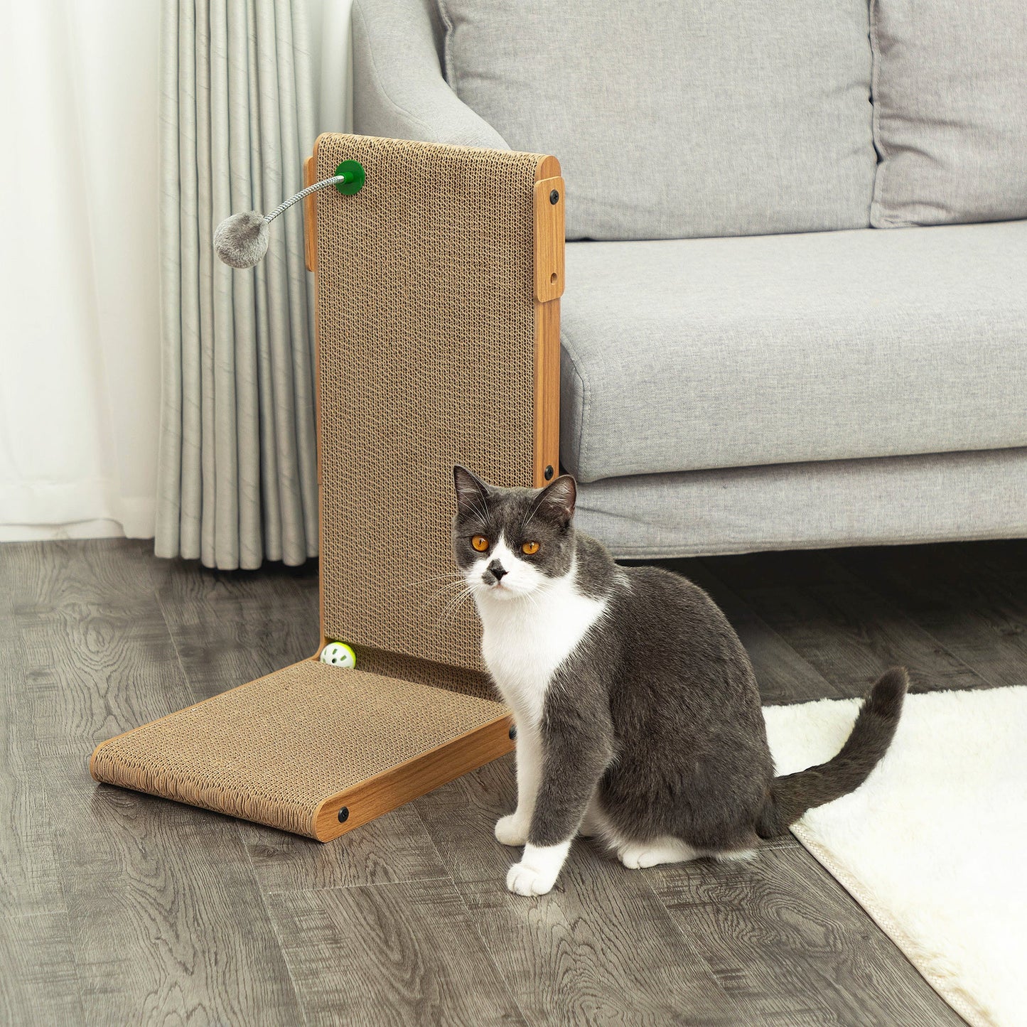 Pet Scratching Board Toy in Walnut