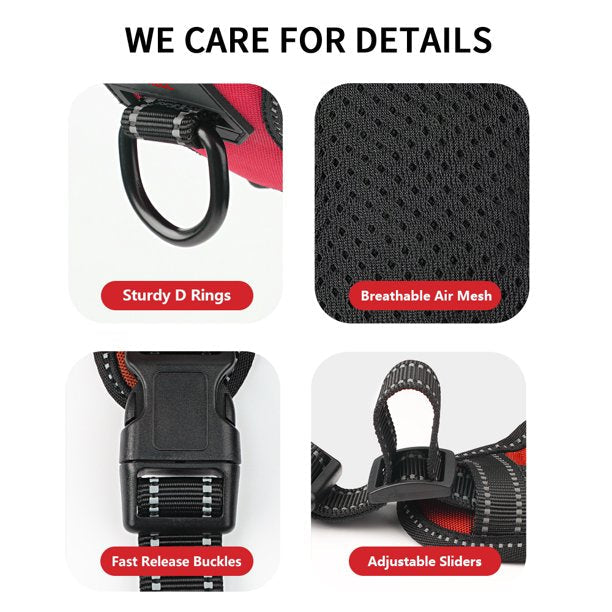 Dog Chest Harness Adjustable for Small Dog Red in Medium