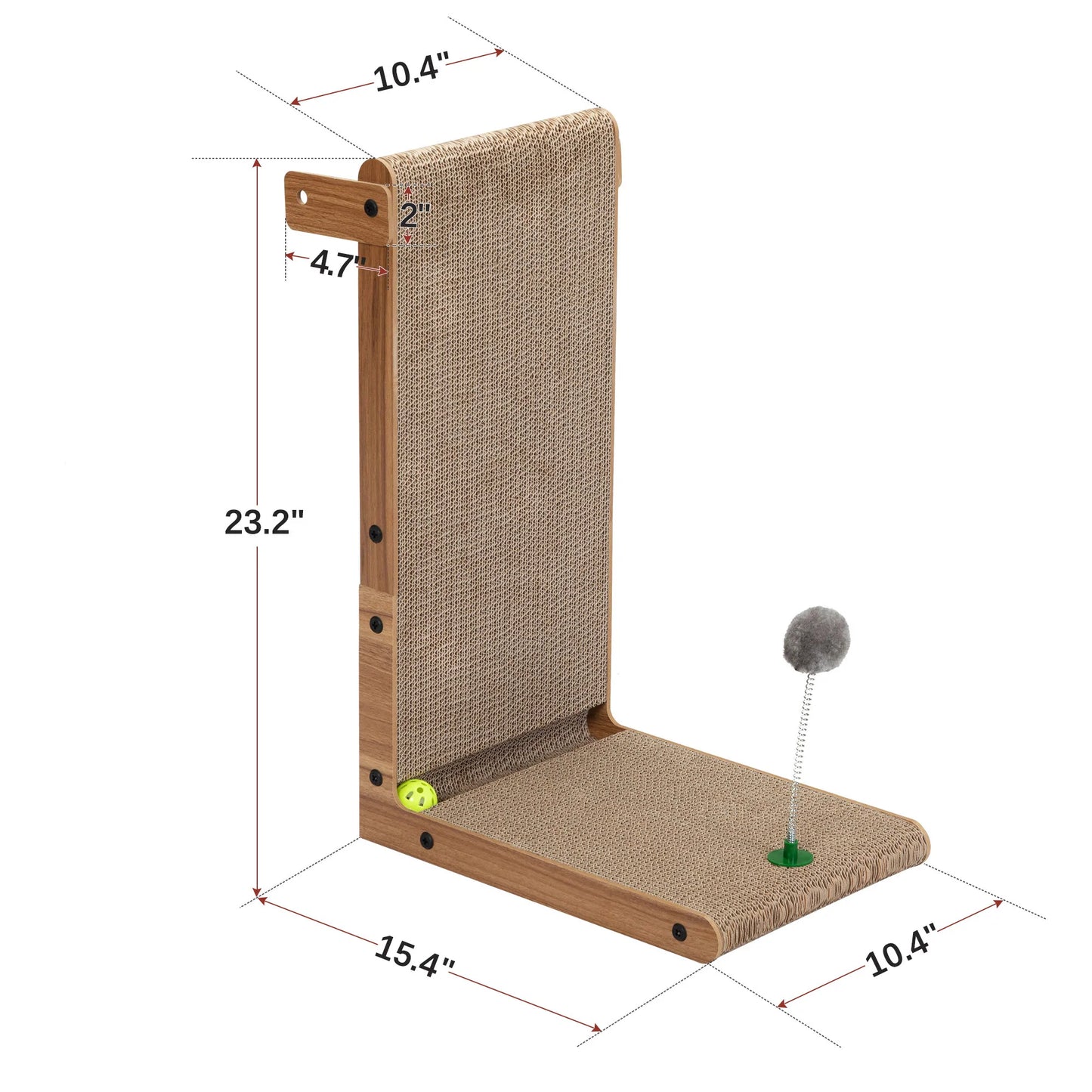 Pet Scratching Board Toy in Walnut