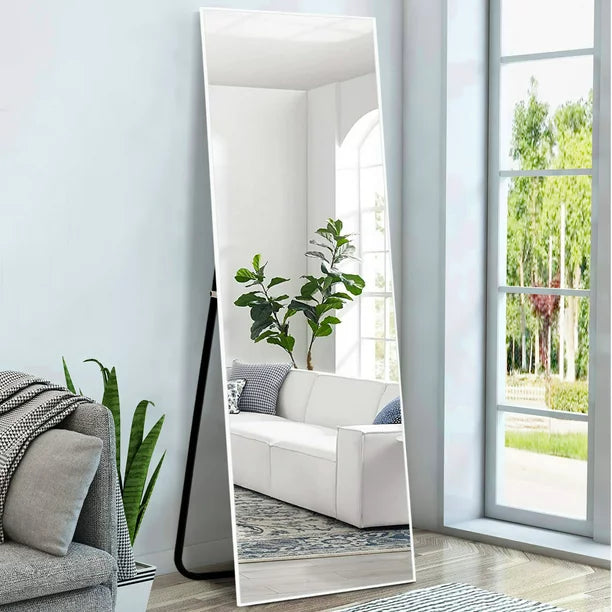 Full Length Mirror in 59x16 Inches White