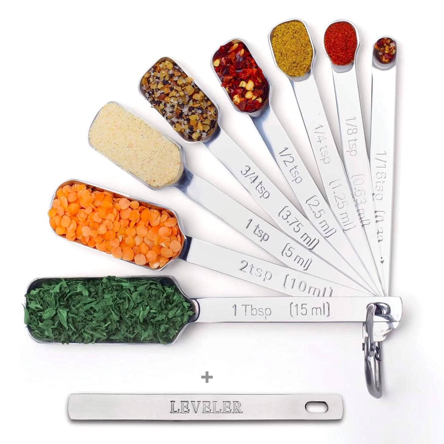 Measuring Spoons in Silver Set of 7