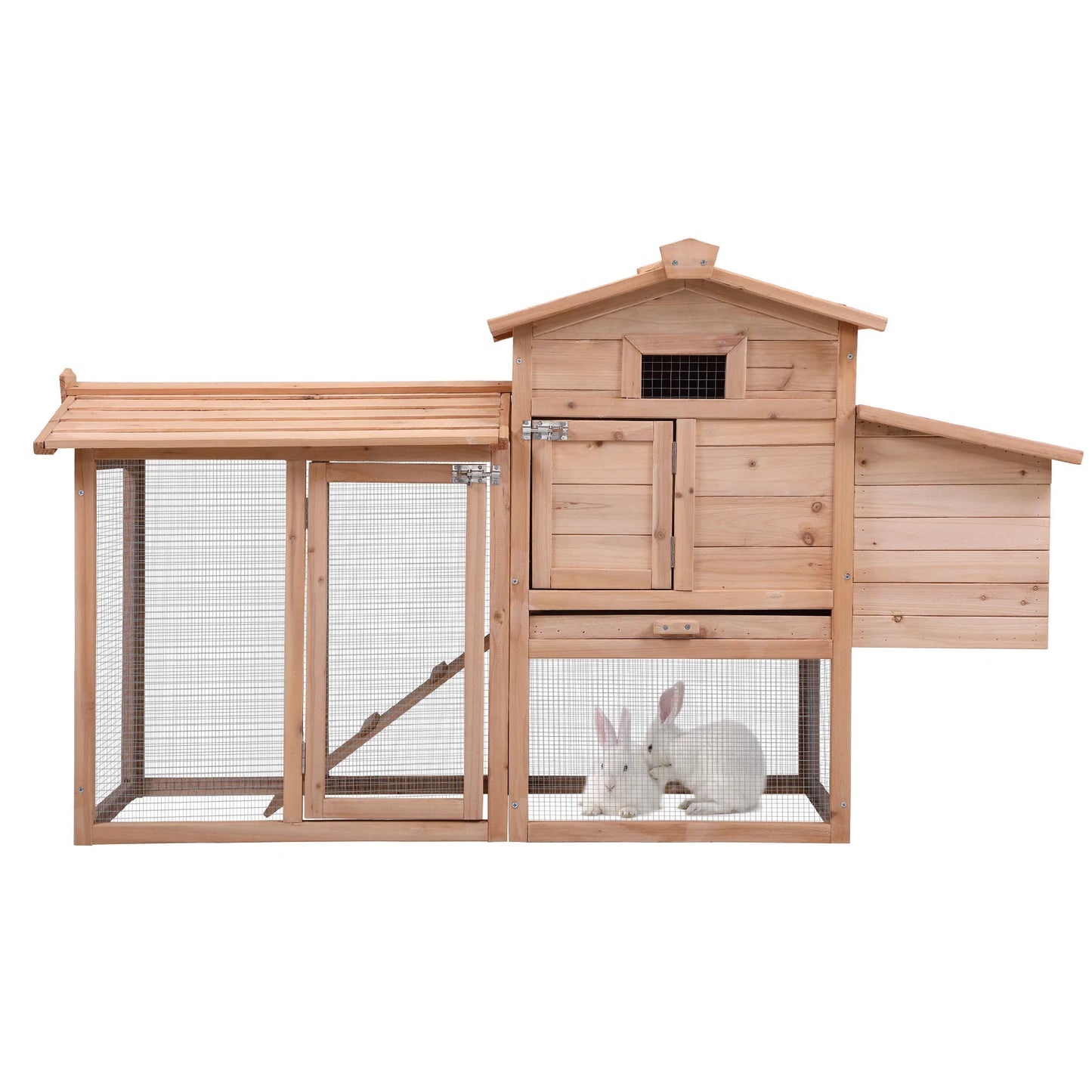 Outdoor Wooden Pet Wooden House with Ventilation Gridding Fences