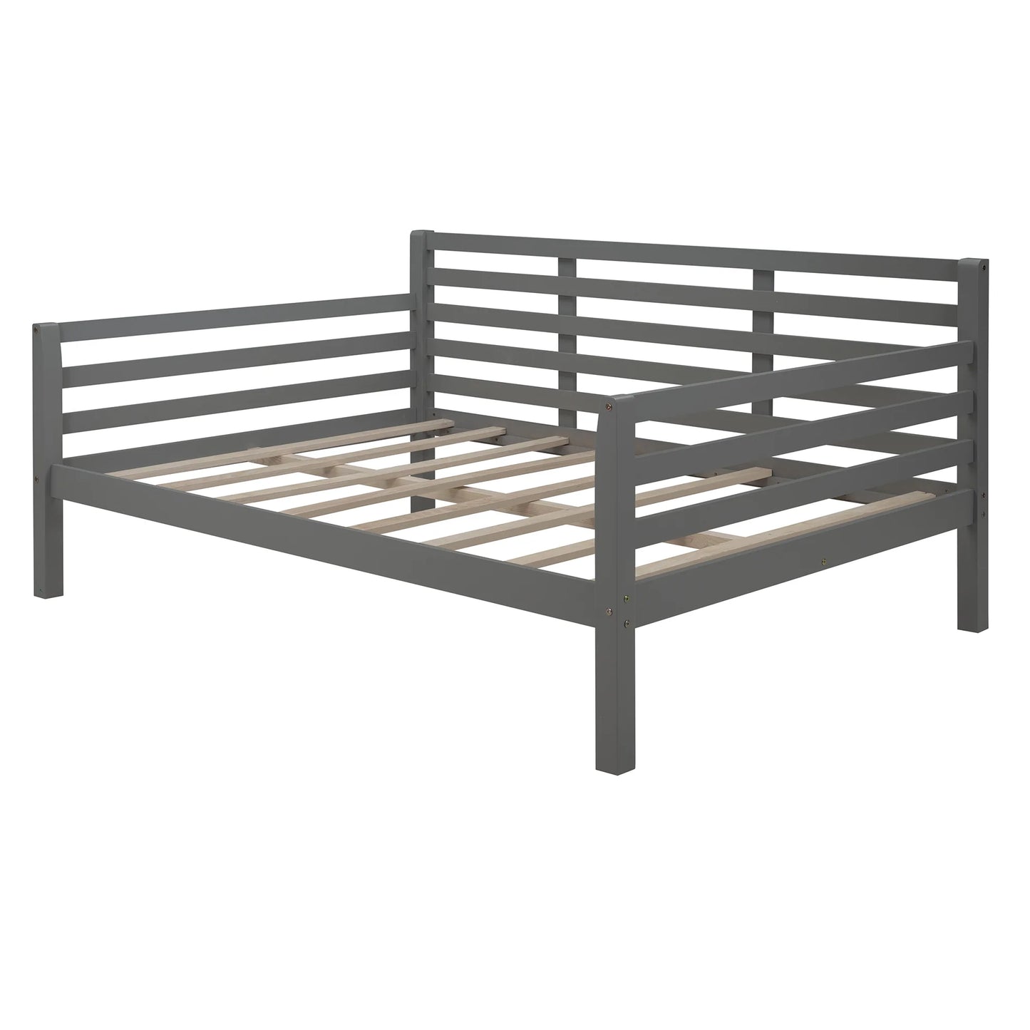 Wooden Full Size Daybed with Clean Lines in Gray