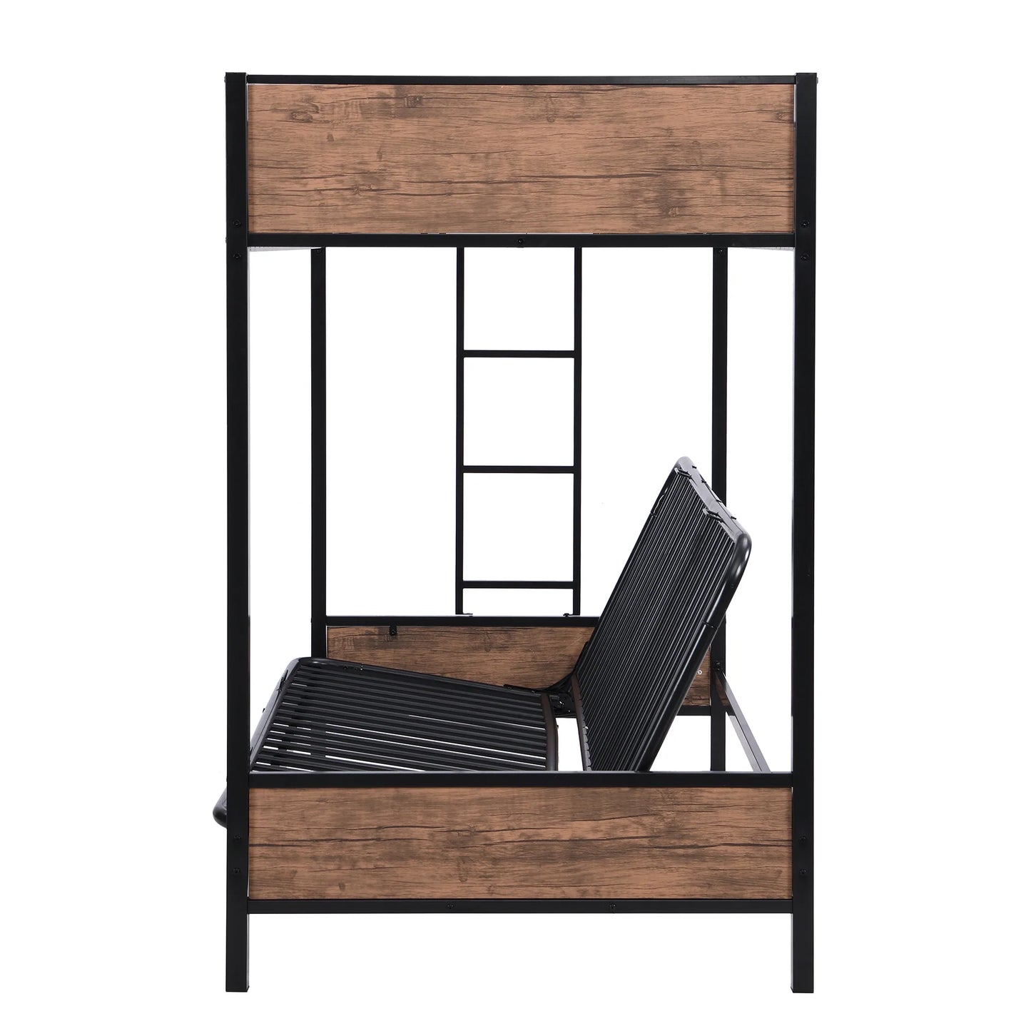 Bed in Twin Over Full Futon Bunk Black