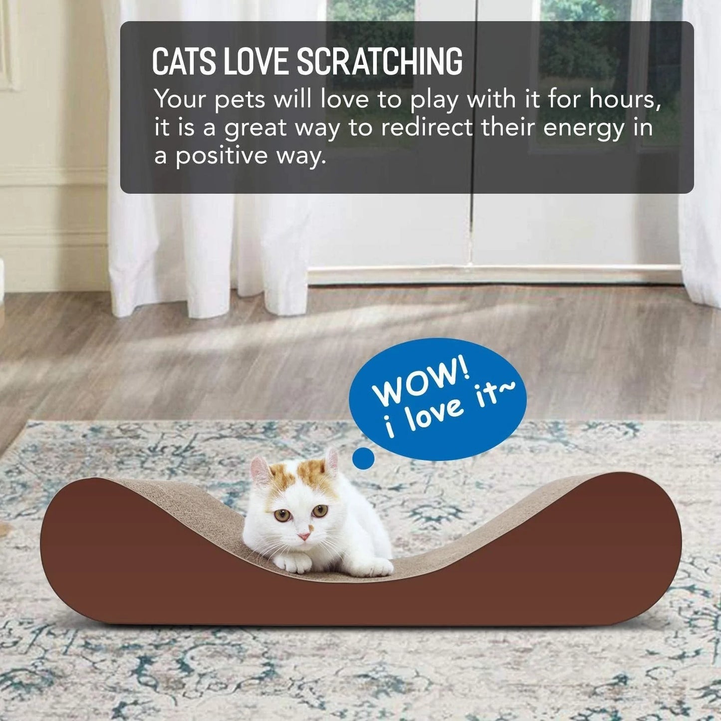 Pets Scratcher Cardboard Lounge Bed in Brown