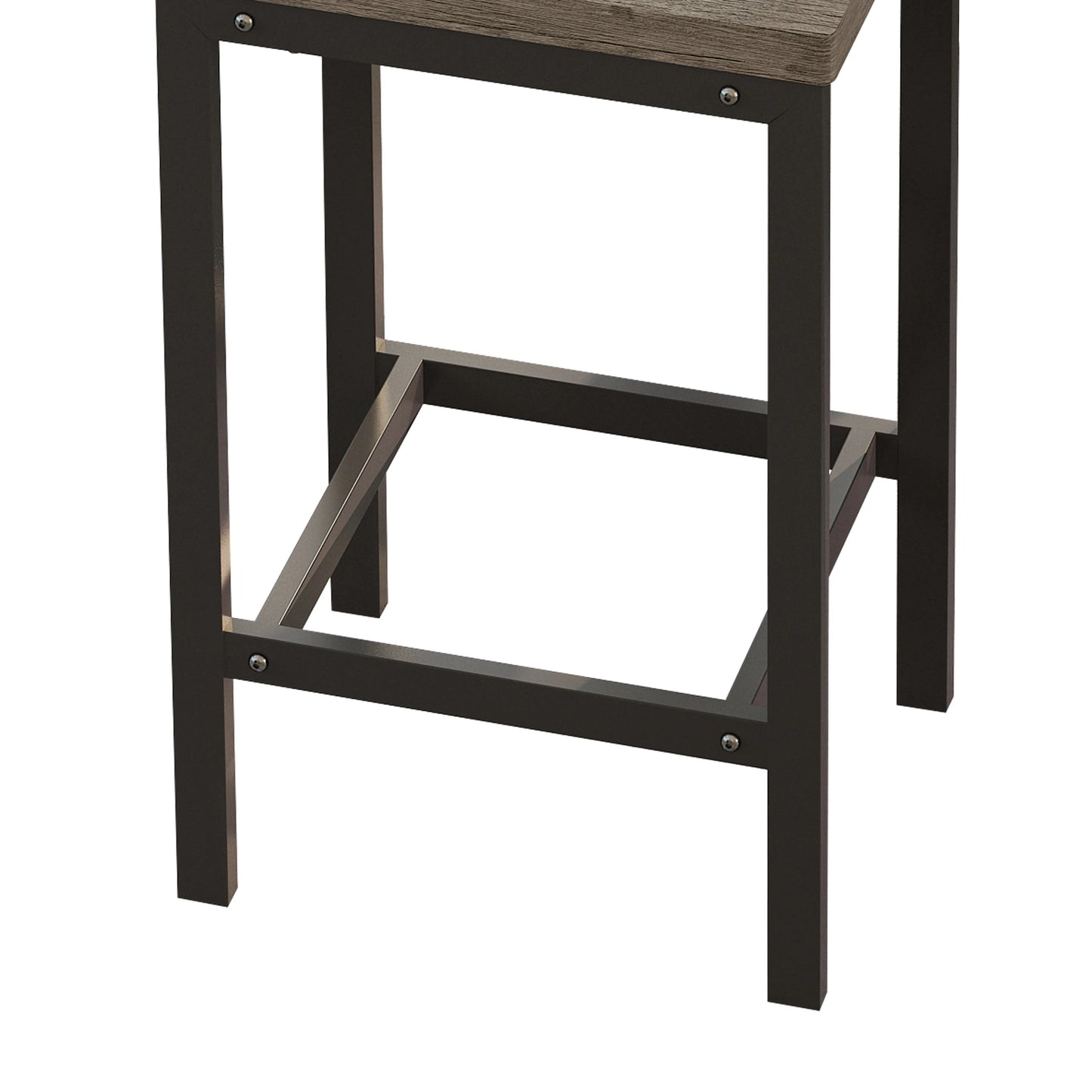 Modern Kitchen Dining Table Long Dining Table Set with 3 Stools in Brown Gray