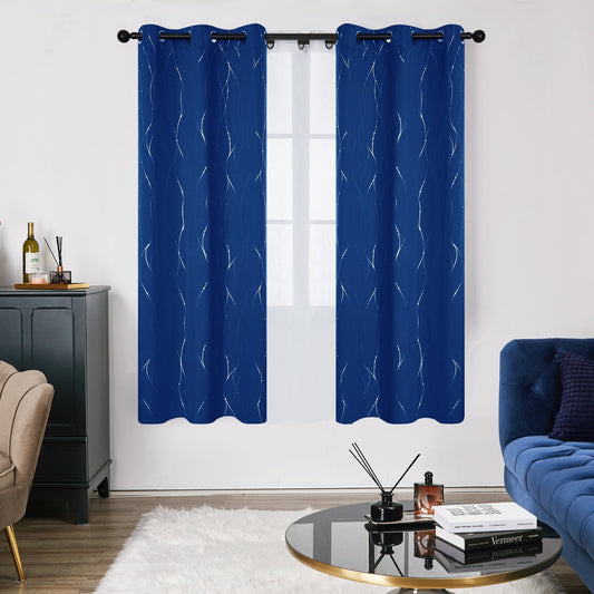 Curtain 2 Panels Size 42x63 Inches Color Royal Blue