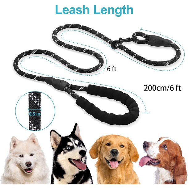 Rope Pet Leash 6 Feet in Black