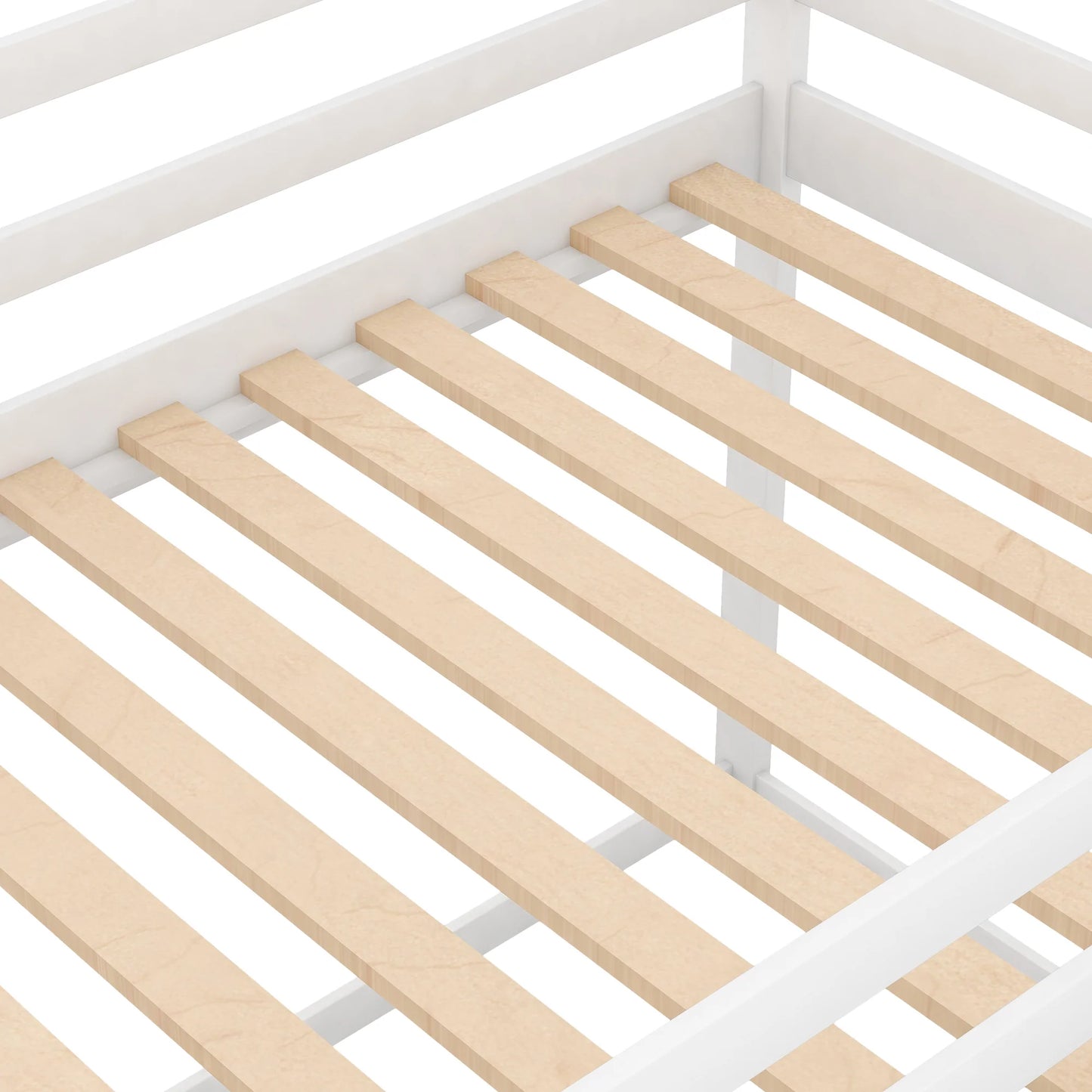 Low Bunk Bed Twin Size in White