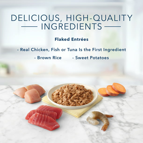 Tuna Chicken and Fish and Shrimp Flaked Wet Cat Food