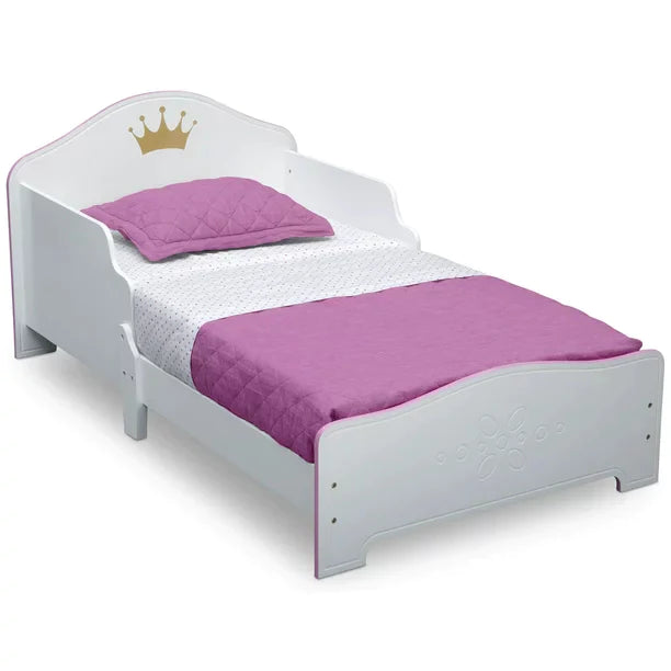 Toddler Bed Wood White Pink