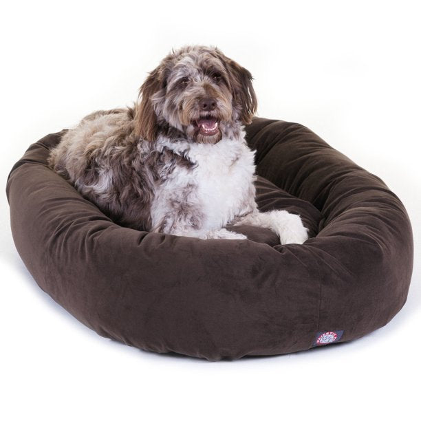 Suede Bagel Pet Bed Chocolate Extra Large