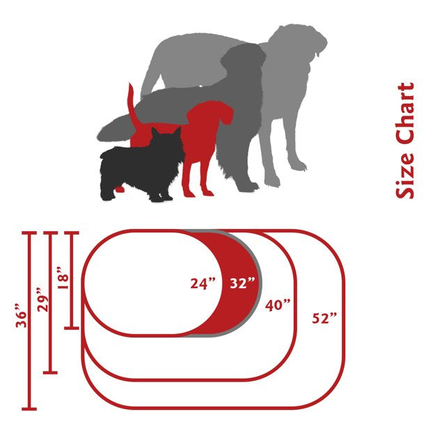 Poly Cotton Bagel Pet Bed For Dogs Red Medium