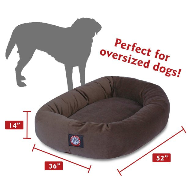 Suede Bagel Pet Bed Chocolate Extra Large