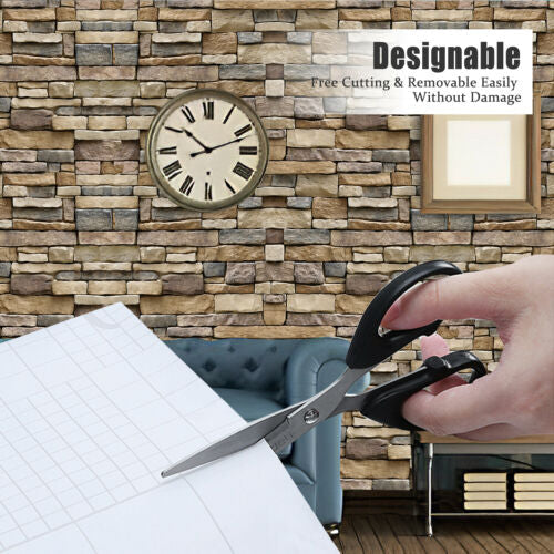 Stone Brick 3D Wallpaper Self Adhesive Peel Sticker 9.9 feet