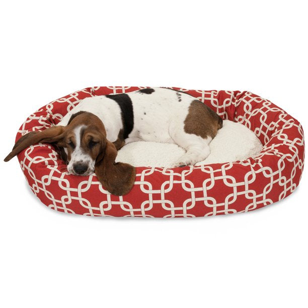 Bagel Pet Bed For Dogs Red Medium