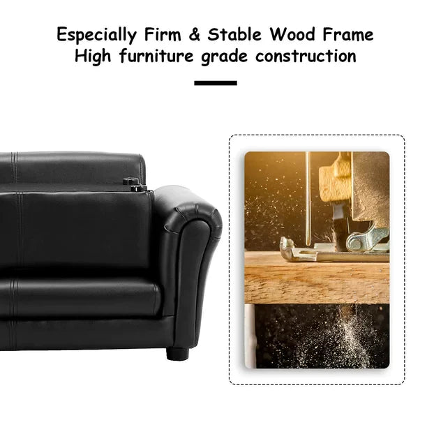 Kids Sofa Armrest Chair Couch Lounge Black