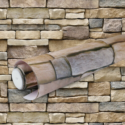 Stone Brick 3D Wallpaper Self Adhesive Peel Sticker 9.9 feet