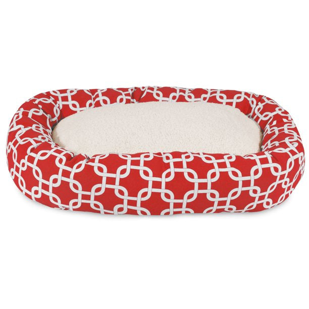 Bagel Pet Bed For Dogs Red Medium