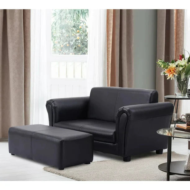 Kids Sofa Armrest Chair Couch Lounge Black