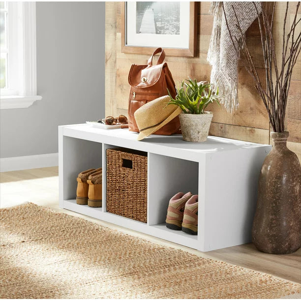 Storage Organizer Textured White 3 Cube