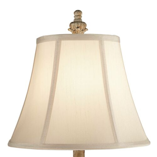 Shabby Chic Table Lamps White Washed Set of 2