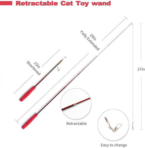 Feather Wand Interactive Pet Toy
