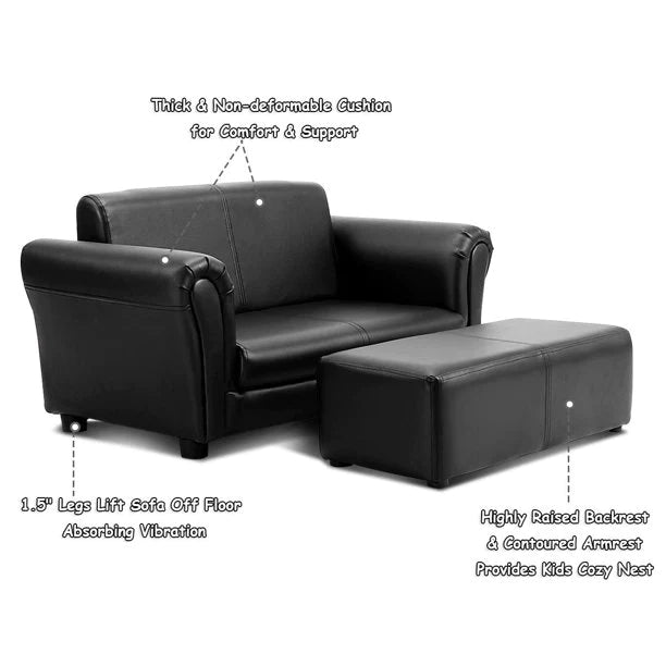 Kids Sofa Armrest Chair Couch Lounge Black