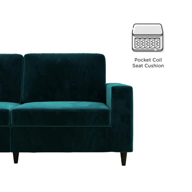 Cooper 3 Seater Sofa Living Room Furniture Green Velvet