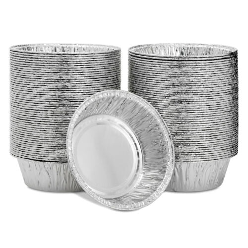 Aluminum Round Disposable Pans 100 Pack