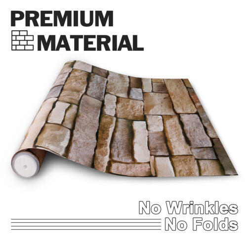 Stone Brick 3D Wallpaper Self Adhesive Peel Sticker 9.9 feet