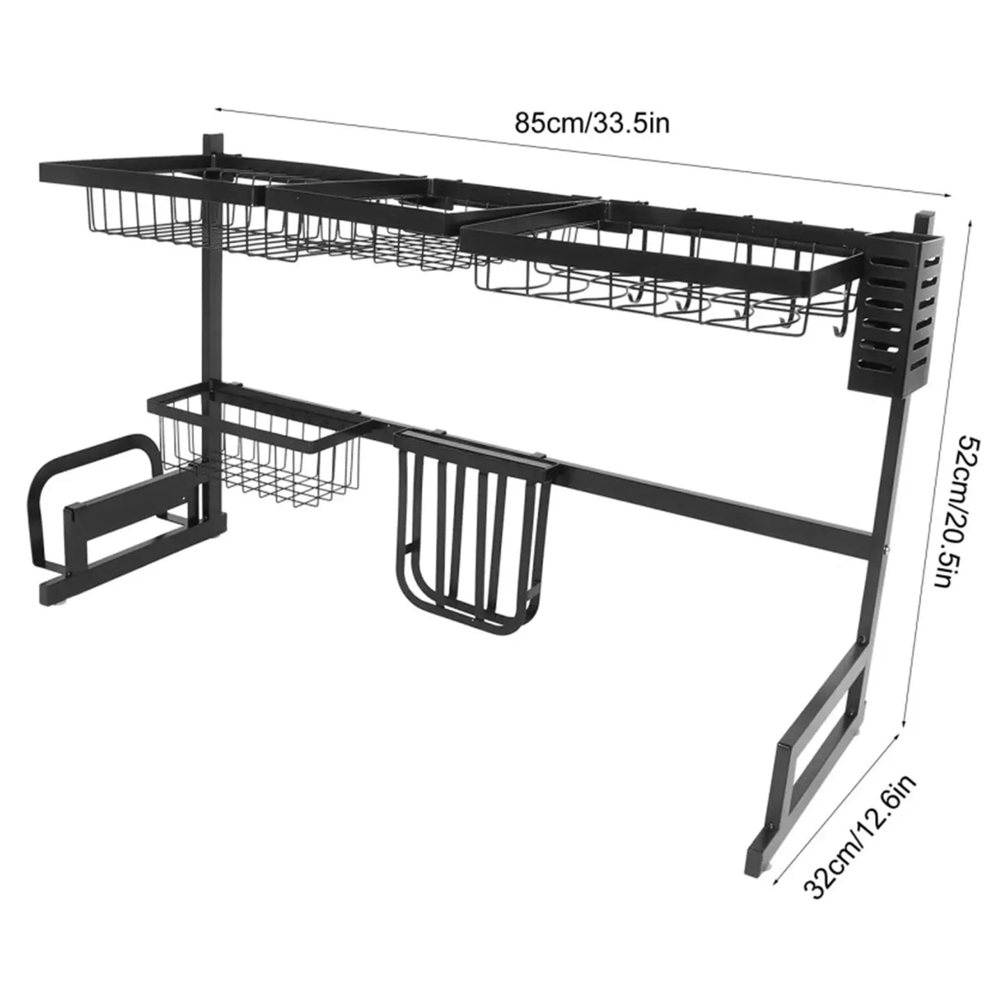Sink Rack in 33.5 Inches Black