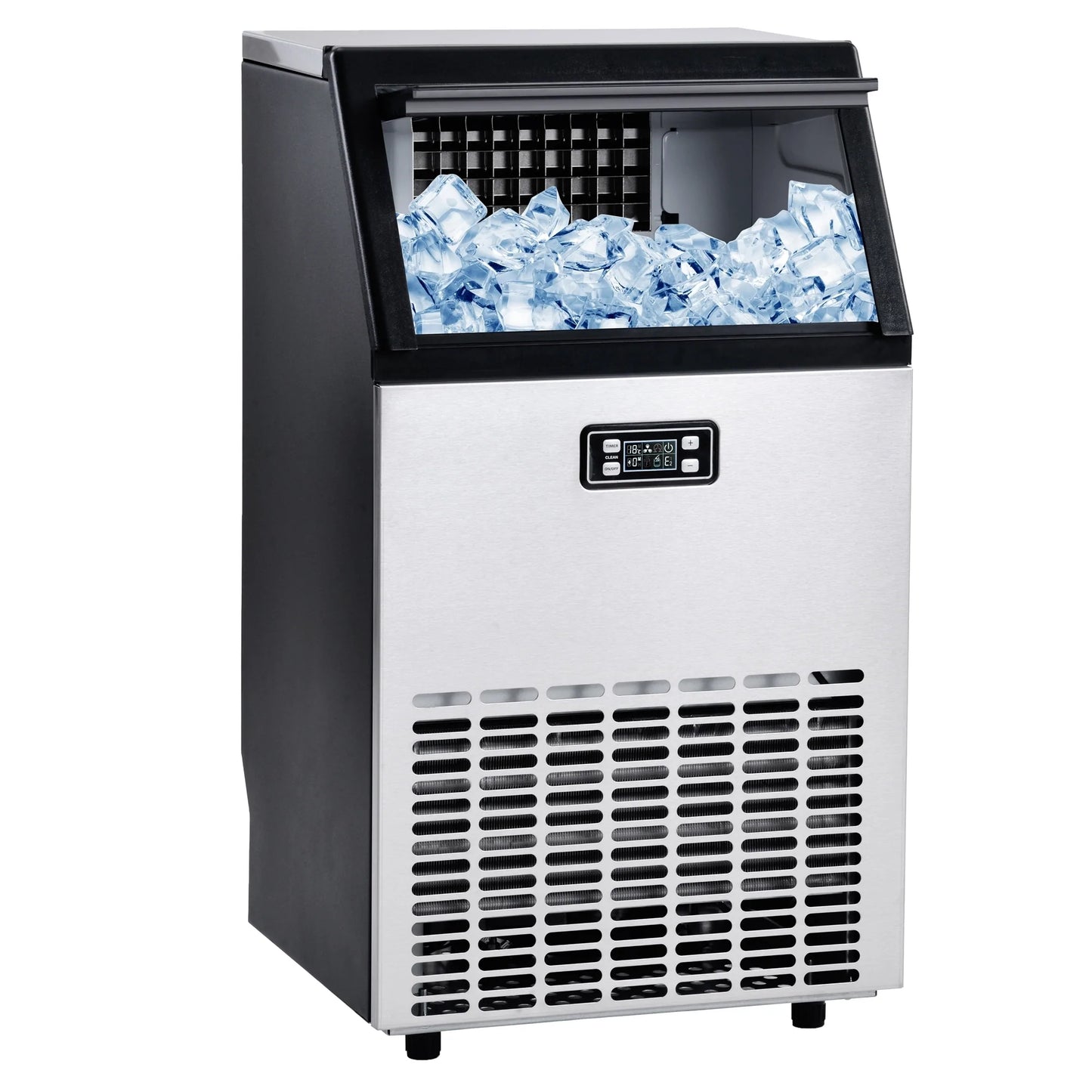 Freestanding Commercial Ice Maker Machine in Silver