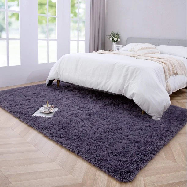 Area Rug Modern Rugs for Bedroom 2x3 Feet Gray Purple