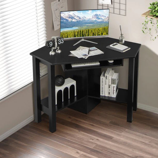 Wooden Corner Desk With Drawer Computer