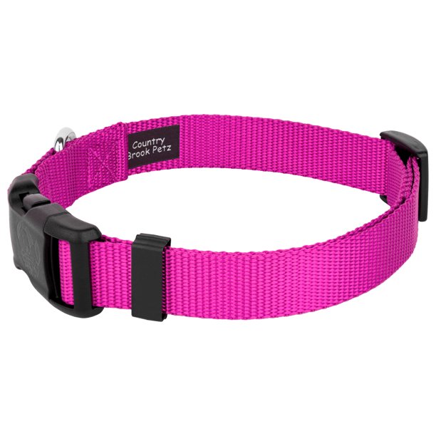 Deluxe Nylon Dog Collar Fuchsia Large