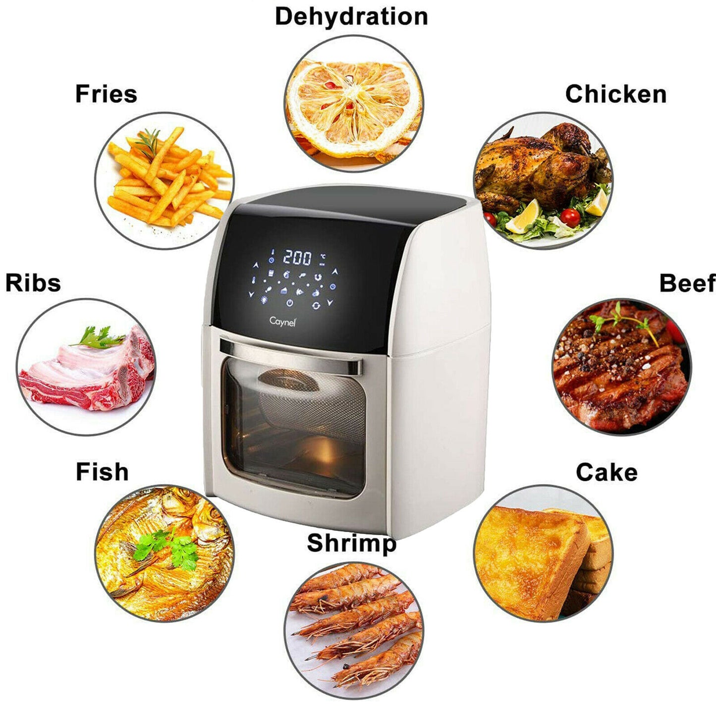 12.7 QT. Digital Air Fryer Oven 8 in 1 Multifunctional Air Fryer Stainless Steel