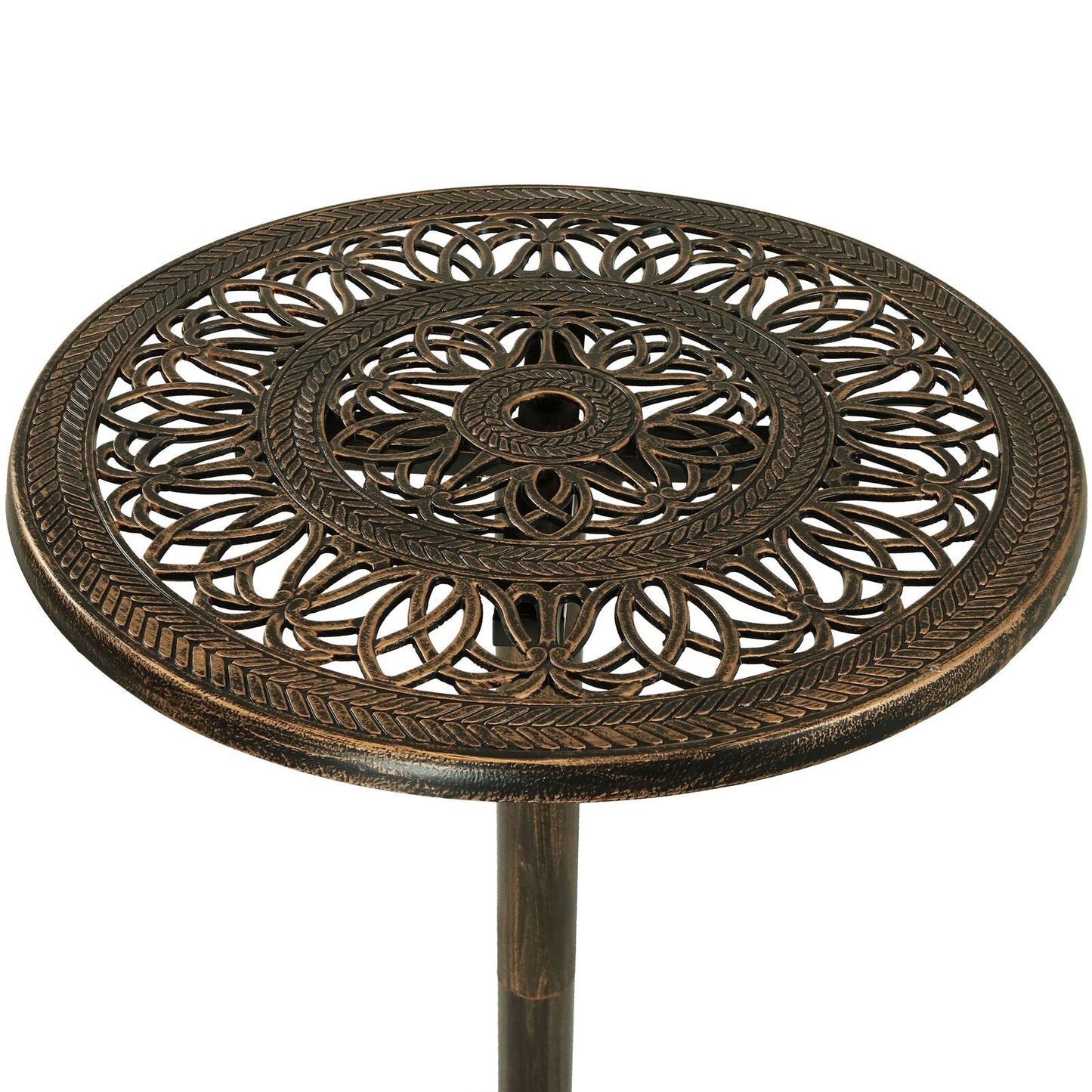 Table Iron Round Patio Bar 26 Inches Bronze