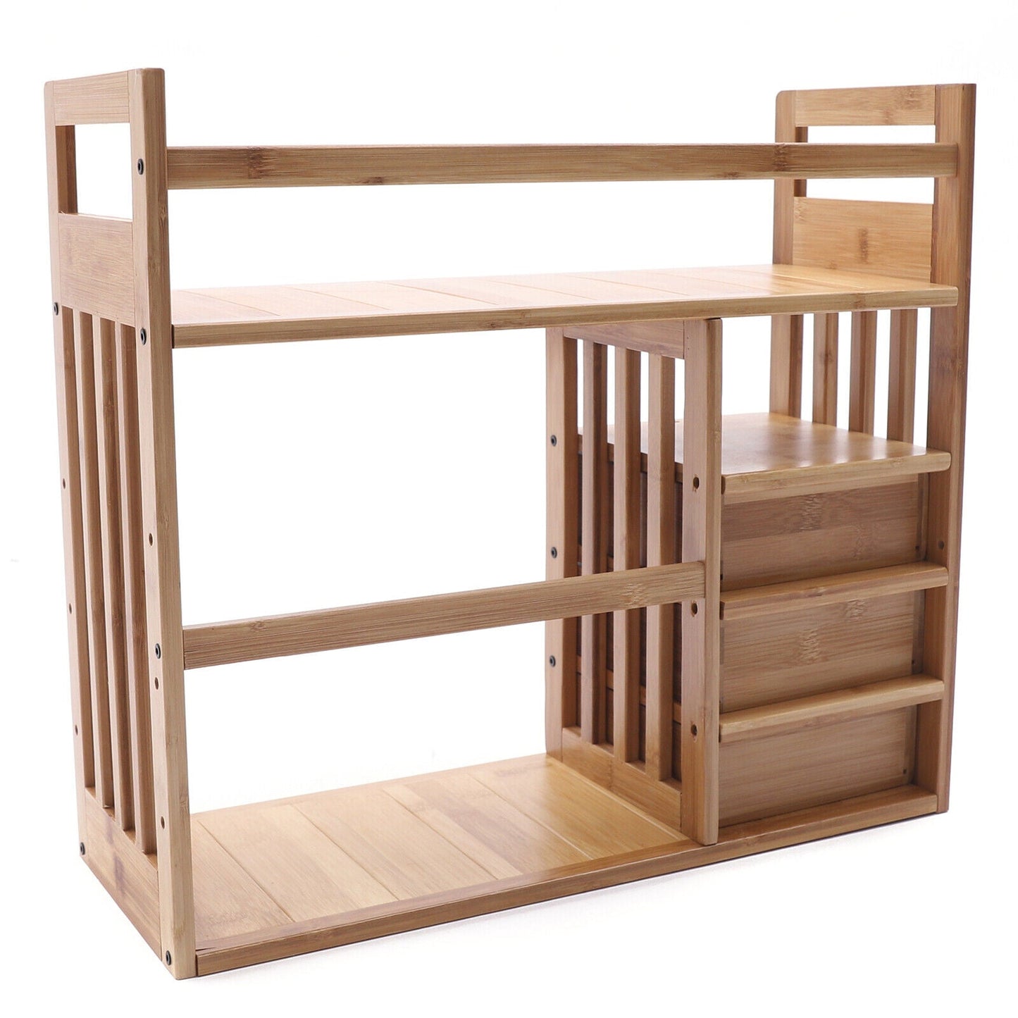 Bamboo Desk Bookshelf Organizer