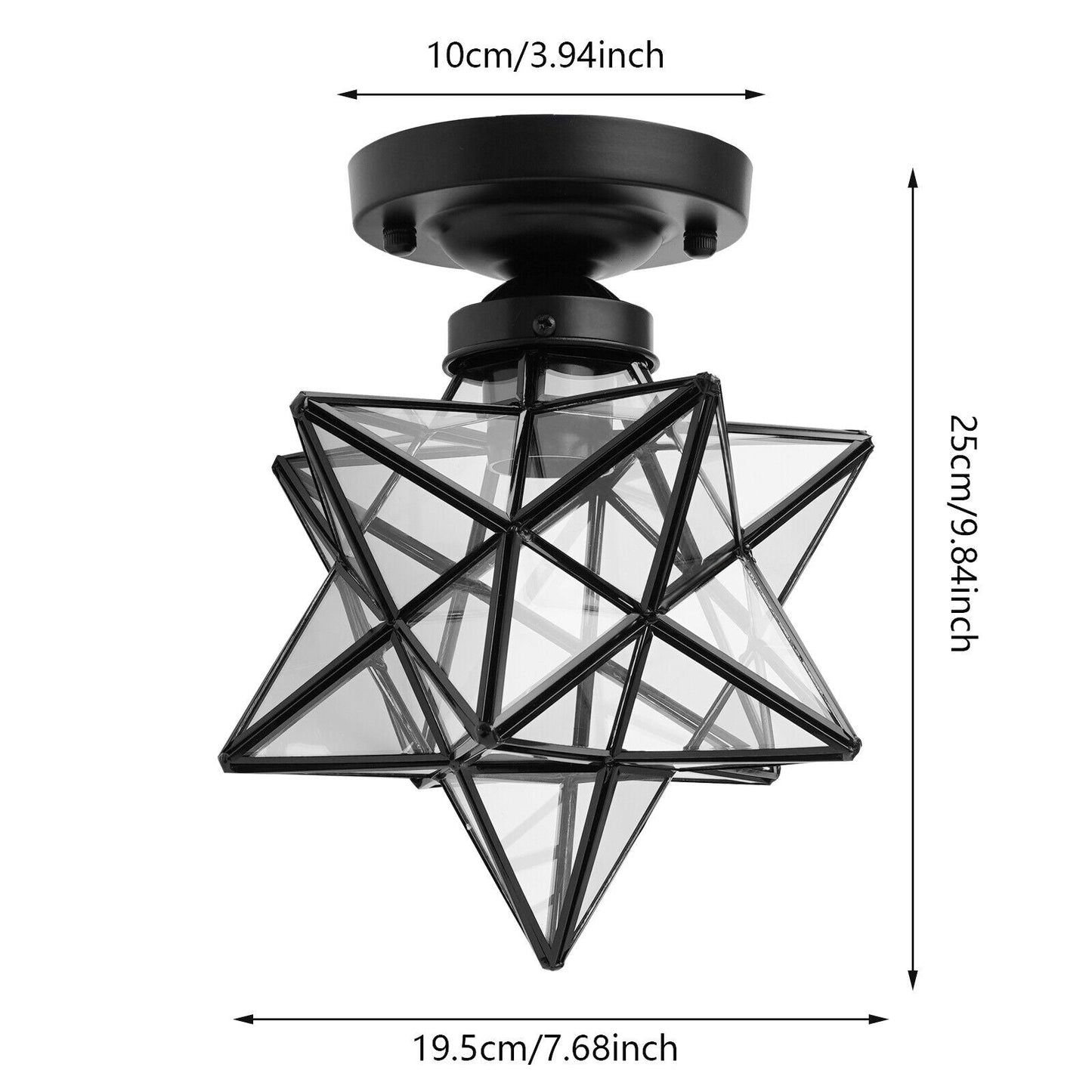 Chandelier Light Moravian Star Glass