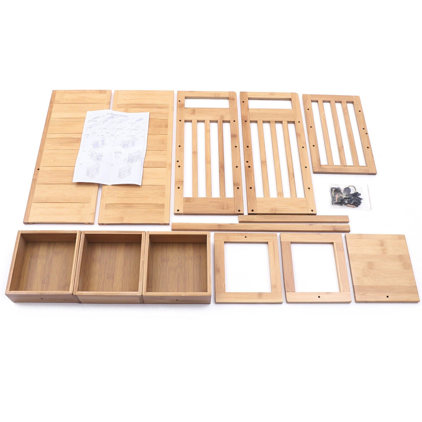 Bamboo Desk Bookshelf Organizer