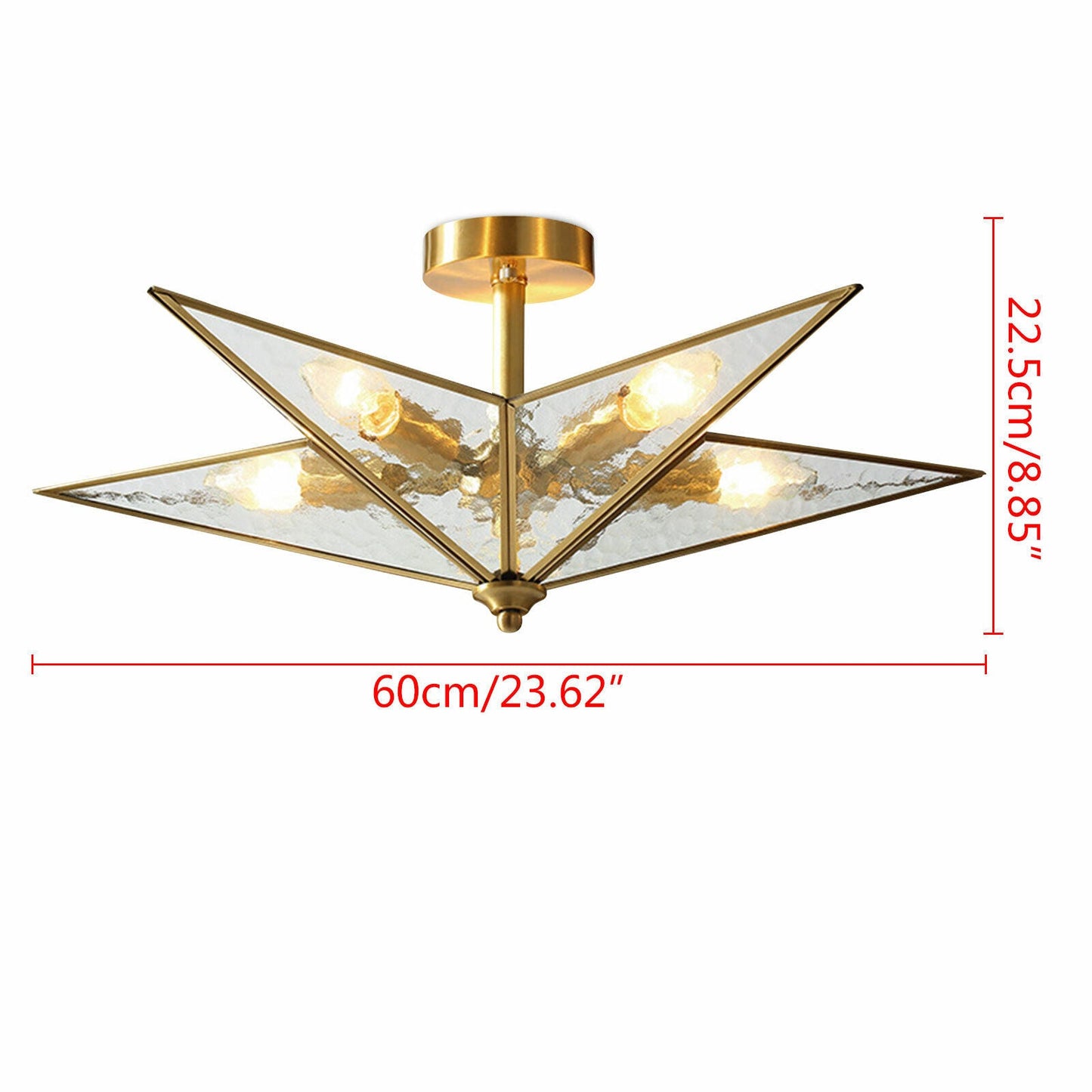 Chandelier LED Pendant Glass Ceiling Fixture 5 Light Lamp Nordic Gold