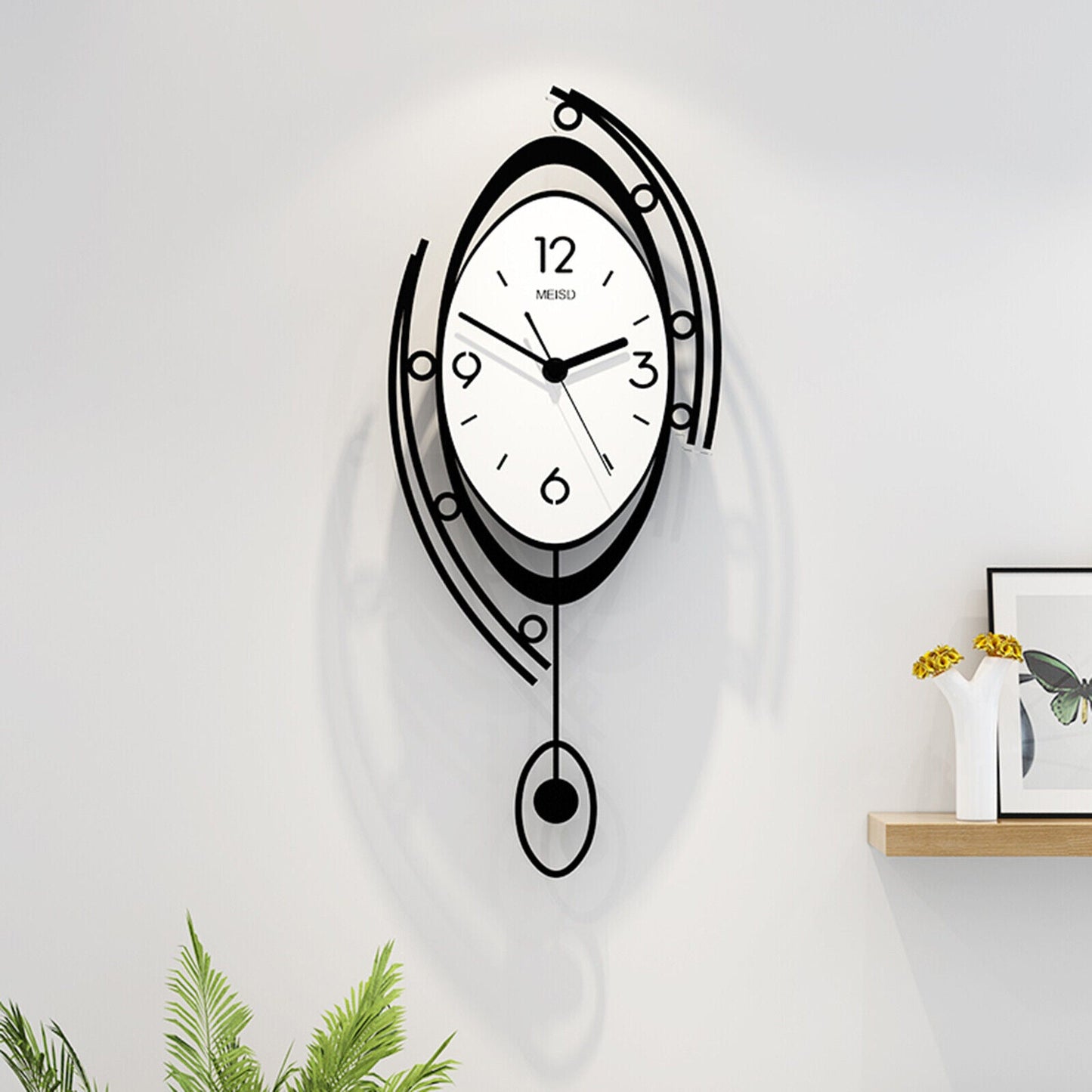3D Wall Clock with Pendulum in Large