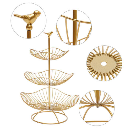 Fruit Basket 3 Tier Wire Rack in Gold