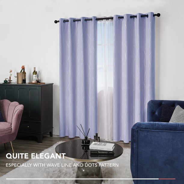 Curtains Set of 2 Panels Size 52x45 Inches in Light Purple